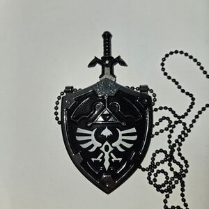 Legend of Zelda Hylian Shield and Master Sword Necklace